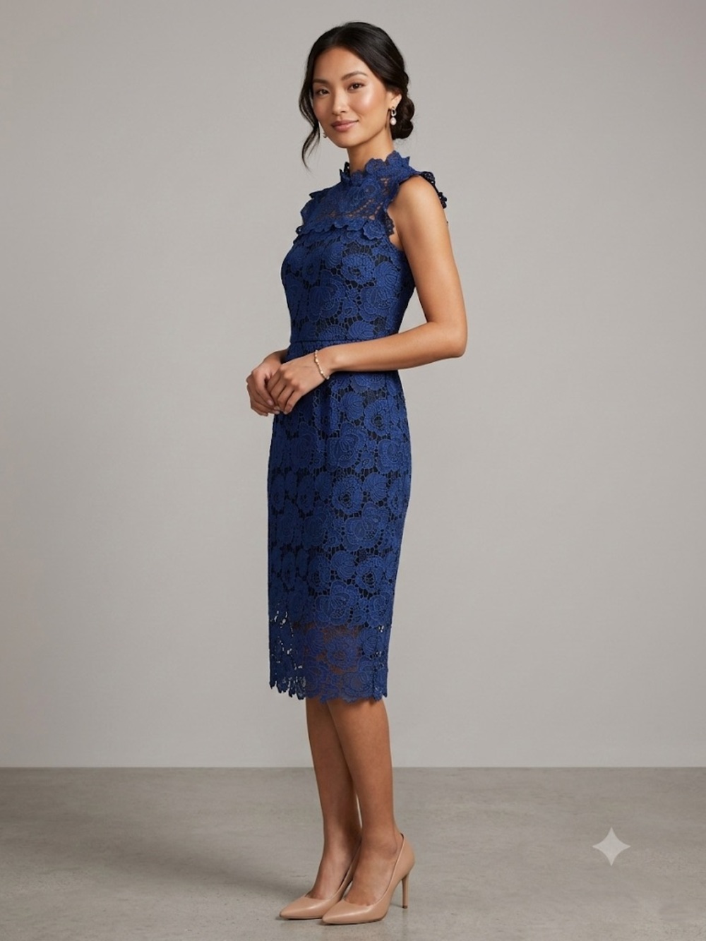 Kate Spade Royal Blue Floral Lace Dress Women's Size 2